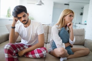 Couple acting distant after facing problems with delayed ejaculation